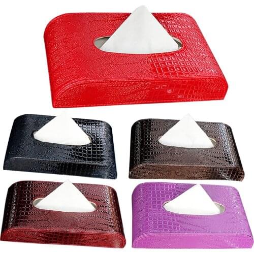 Type Dashboard Towel Paper Cover Case for Home Auto Office Use Red Purple Sexy Snakeskin Pattern Leather Car Tissue Box Block