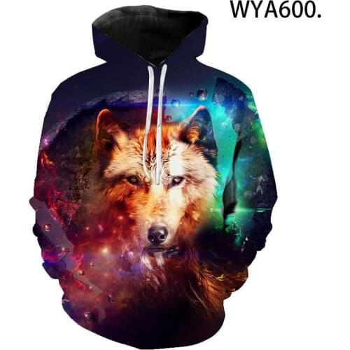 Spring Autumn Wolf Sweatshirts Hoodies 3D Printed Boy Girl Kids Fashion Jacket Men Women Children Streetwear Hoody Casual Coat
