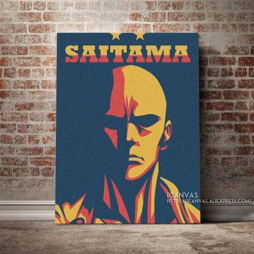 Saitama Vintage pop Poster Art Decoration Prints Home Decor Canvas Living Kids Room Bedroom Painting Wall Art Studio Poster