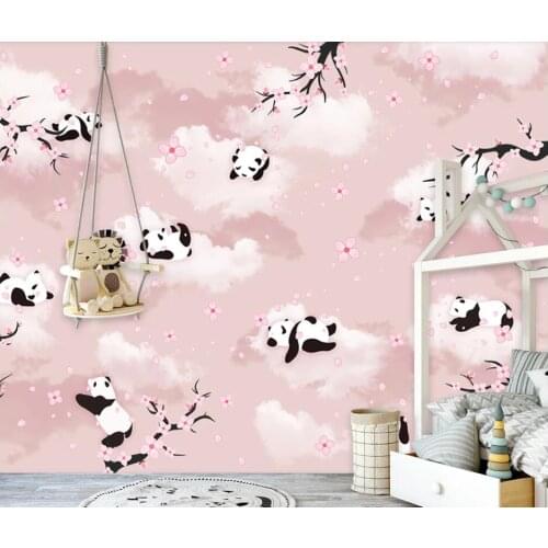 XUE SU Wall covering custom wallpaper cartoon panda background wall high-grade waterproof material