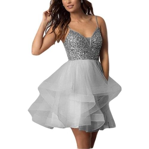 Sling skirt, ruffled ball gown, beaded evening dress, bridesmaid dress, sleeveless tulle fabric wb01