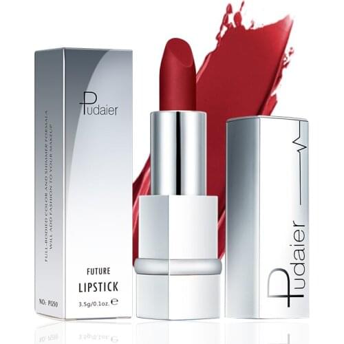 Pudaier Velvet Sexy Red Brown Velvet Matte Lipstick Long Lasting Tint Lip Stick Nude Natural 17 Colors Lipstick Makeup for Women