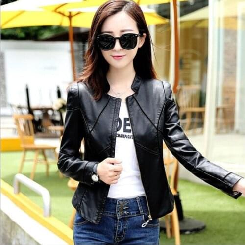 Hot 2021 Spring New Genuine Leather Jacket Women Short Korean Slim Stand-up Collar Sheep Leather Outerwear Girl Small Coat Trend