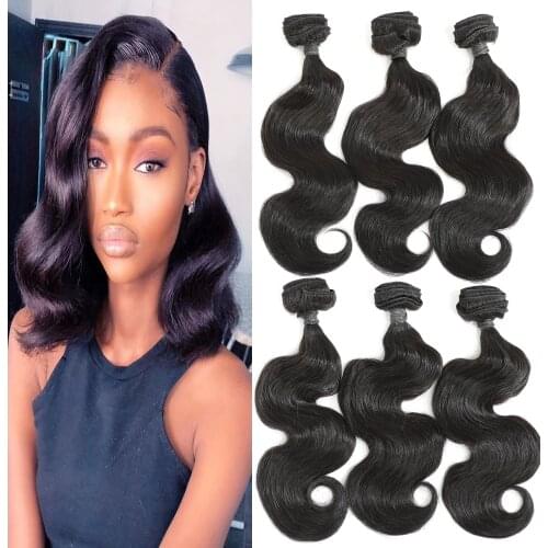 Live beauty Synthetic Body Wave Hair Bundles 6 Bundles 200G Heat Resistant Synthtic Fiber Natural Black Hair Extension