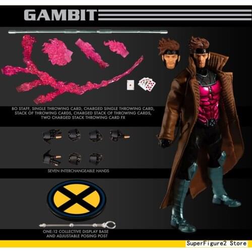 1:12 Scale Mezco 77290X-Men 6-Inch Gambit Removable Digital Collectible Die Gift In Stock