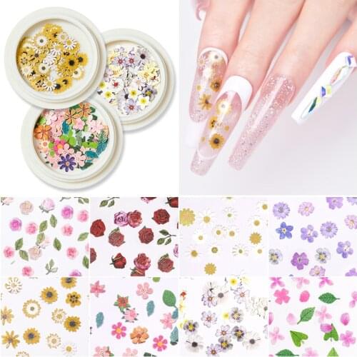1g Lotus flower Water Hibiscus 5D Back glue Nail decal Nail sticker Nail decoration Nail art Nail tool Nail ornament