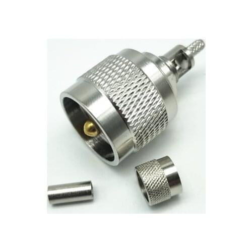 10pcs PL259 SO239 UHF Male Window Crimp for RG316 RG174 RG179 LMR100 Cable Brass RF Coaxial Adapter Connectors