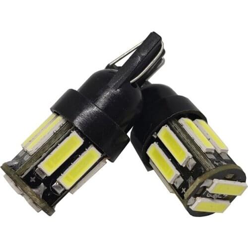 10pcs T10 W5W 10Led 7020 Car LED 194 168 Wedge Turn Signal Reverse Dome License Plate Trunk White Bulb Reading Clearance Light