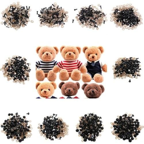 100Pcs/Bag DIY Doll Toy Eyes Black Plastic Safety Eyes Puppets Doll with Washers