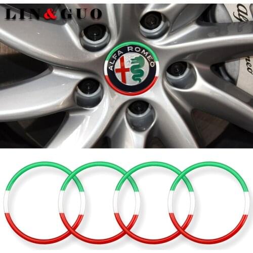 4pcs Car Wheel hub center decorative stickers fit for alfa romeo 159 147 156 giulietta 147 159 mito accessories
