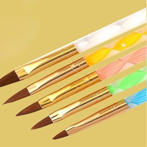 5Pcs/Set Nail Art Brush Tools Set Acrylic UV Gel Builder Painting Drawing Brushes Pens Cuticle Pusher Tool T0659