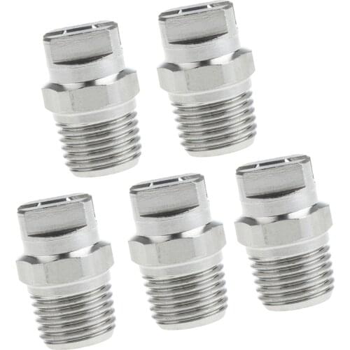 5 Pcs 1/4 inch Male High Pressure Spray Nozzle Stainless Steel Surface Cleaner Nozzle - Screw Type - 65 Degree Angle