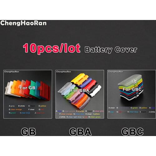 ChengHaoRan 10pcs/lot For GB GBA GBC Battery Shell Back Door Case For Nintendo GameBoy Advance / Color Battery Cover Lid Door