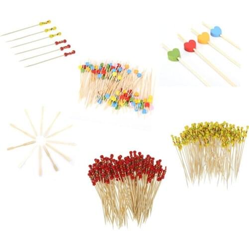 80/100Pcs 9/12cm Disposable Bamboo Fork Twisted Party Buffet Fruit Desserts Pick Skewer Food Cocktail Sandwich Fork Stick