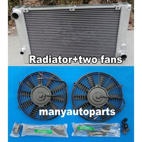 FOR 1983-1988 84 85 86 87 Porsche 944 NON-Turbo Aluminum Radiator with two fans