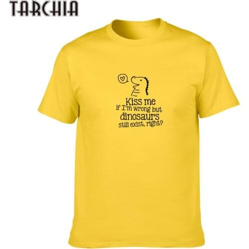 TARCHIA Brand Men T Shirt Cotton Dinosaur Print Clothing Male Slim Fit Tee Shirt Man Casual T-Shirts Skateboard Swag Clothing