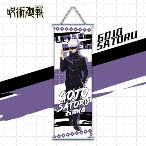 Anime Jujutsu Kaisen Hang Painting Scoll Gojo Satoru Fushiguro Megumi Poster Wall Picture Toy Wall Picture Home Decoration Gift