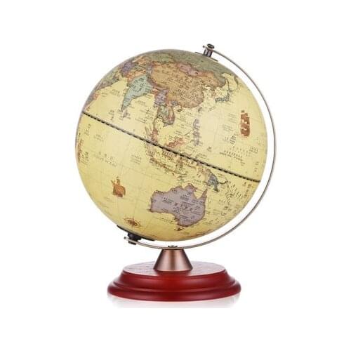 Classic 23cm Retro LED Light World Globe Fashion 3D Simple 360 Degree Rotatable Globe Map English Version Desktop Decoration