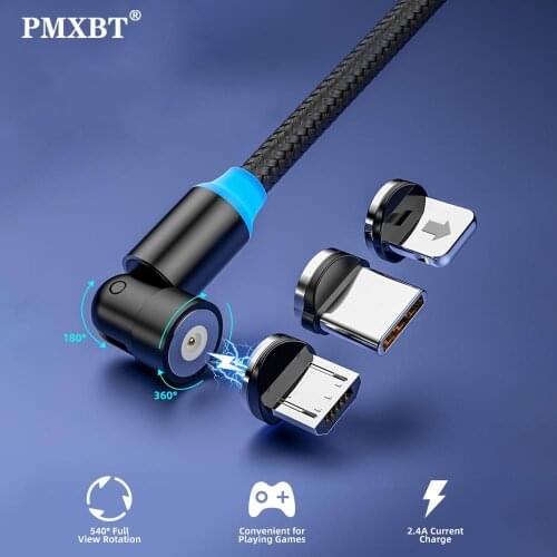 540 rotation magnetic cable USBC Charging For Samsung Xiaomi huawei iphone 12 8 Mobile Phone Magnet Charger Cord 2M Android Wire