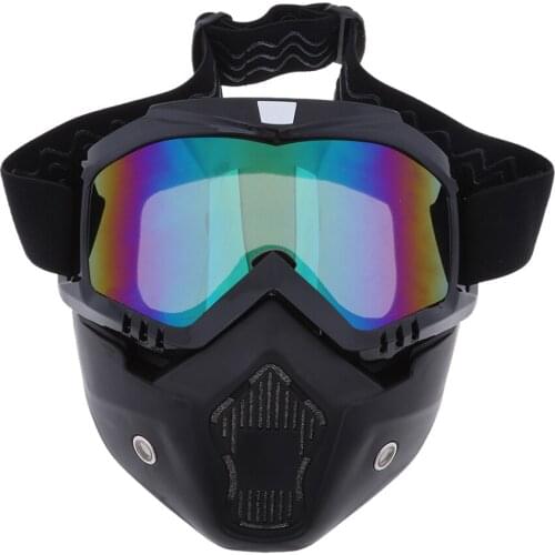 3 Colors Modular Mask Detachable Goggles And Mouth Filter Perfect for Open Face Motorcycle Half Helmet or Vintage Helmets