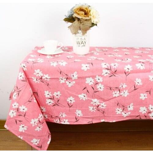 Red Blue Japan Style Washable Ploral Flower Print Table Cloth Cotton Tablecloth Dining Table Cover Kitchen House-moving Gift