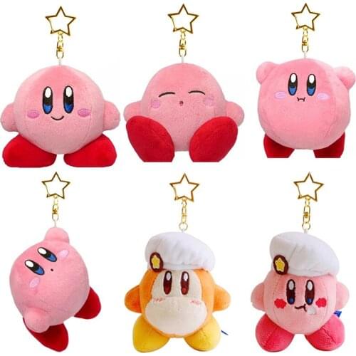 Cartoon Cute Star Kirby Kawaii Anime Plush Doll Toy Pendant Pink Girl Heart Bag Pendant Keychain Girl Holiday Gift