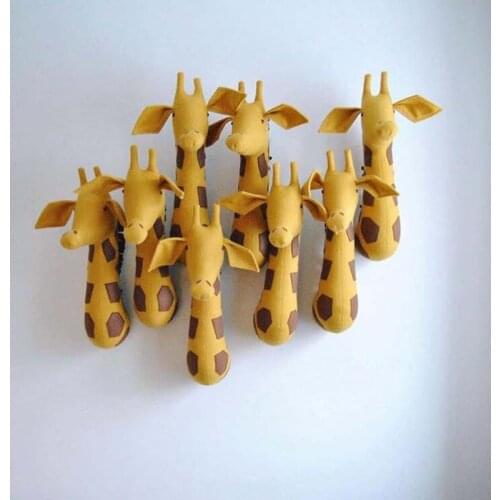 Cartoon Elephant Giraffe Zebra Animal Head Plush Toys Wall Hanging Mount Stuffed Toy Nursery Room Artwork Wall Decor Photo Props