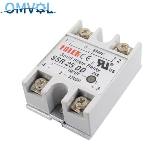 10pcs 25A Actually ! FOTEK SSR-25DD Manufacturer 25A ssr relay,input 3-32VDC output 5-60VDC