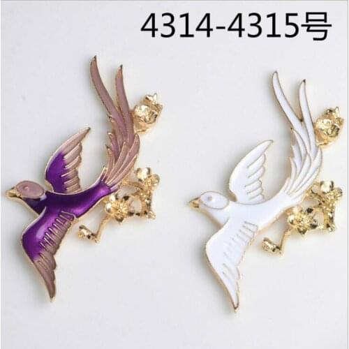 2018 new bridal headdress bird drop oil tree diy alloy accessories