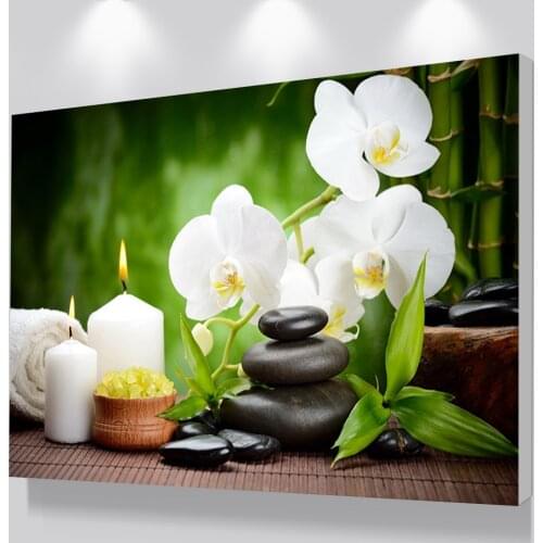 New Bamboo Black Spa Zen Stone Pictures Prints on Canvas Flower Wall Art Work Modern Wall Artwork canvas prints art paintings