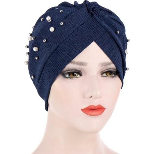 New Beading Women Turban Caps Muslim Inner Hijab Cap India Africa Head Wraps Beanies Islamic Headscarf Bonnet Turban femme