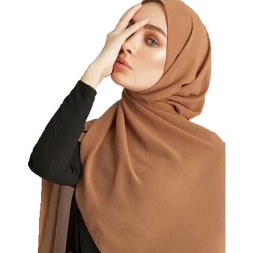 2020 Plain Bubble Chiffon Hijab Shawl Scarf Women Solid Color Long Shawl Wraps Muslim Hijabs Scarves Ladies Foulard Femme
