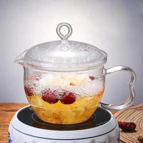 Transparent Glass Pot Creative Design Small Household Soup Pot Cooking Pot Salad Vegetable Bowl Soup Bowl Open Flame Available