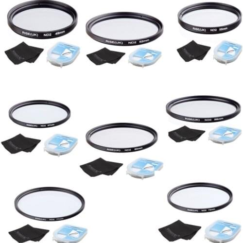 RISE(UK)49mm 52mmm55mm 58mm 62mm 67mm 72mm mm Neutral Density ND2 Filter FOR ALL Camera lens+case +gift