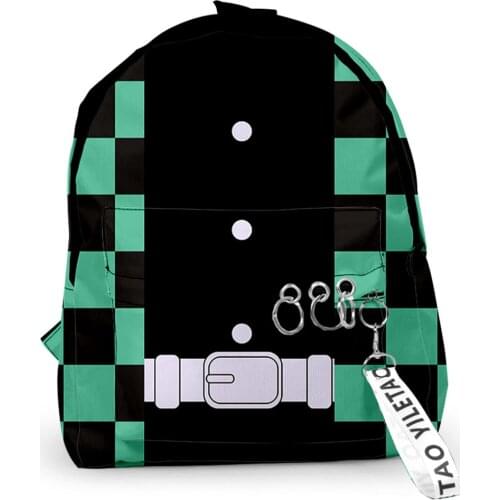 Unisex Backpack Demon Slayer Print School Shoulder Bag Rucksack Travel Bags 13.9L