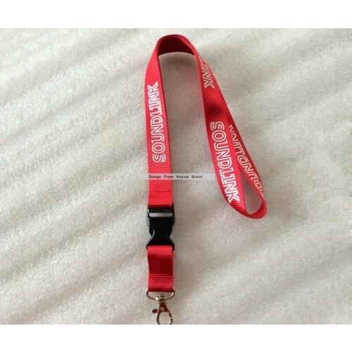 Custom Logo Print Polyester Detachable Safety Neck Lanyard Red Plain Lanyard With White Logo Print Promotion Gift Strap