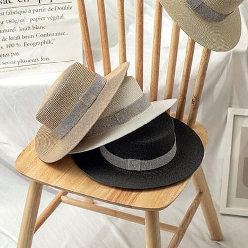 Summer Ladies Sunshade Diamond Flat Top Hat Outdoor Travel Window Sunblock Star Straw Hat Of The Same Style