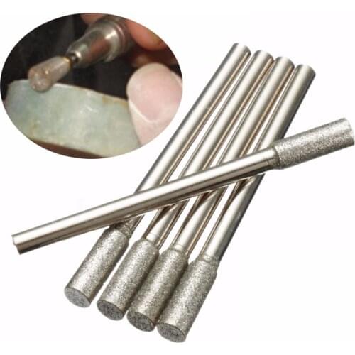 5pcs/set New Diamond Grinding Burr Drill Bits 4mm Grinding Diameter For Rotary Tool