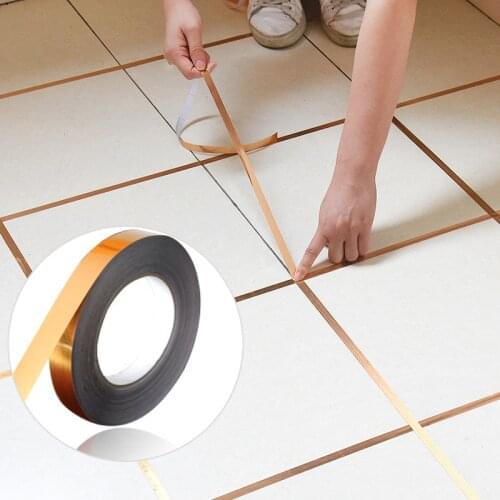 Waterproof Gold Silver DIY Copper Foil Strip Home Decor Gap Sealing Foil Tape Wall Sticker Floor Seam Sticker Decor 50mx0.5cm