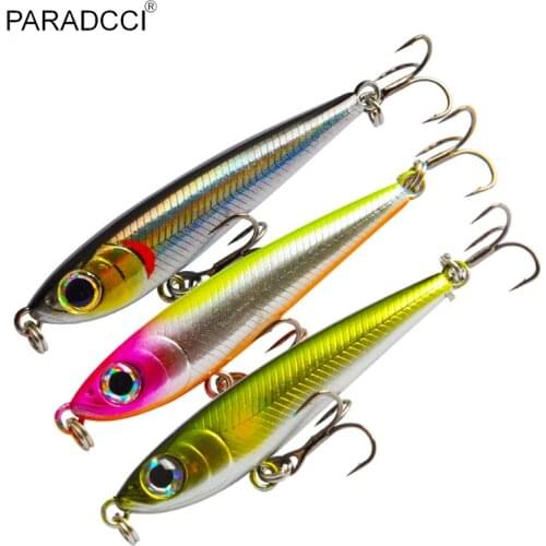 PARADCCI Premium 8-Color Rocker With 3 Discounted Combinations Of Hard Baits 3g 55mm Pencil Fishing Long Casting Hooks