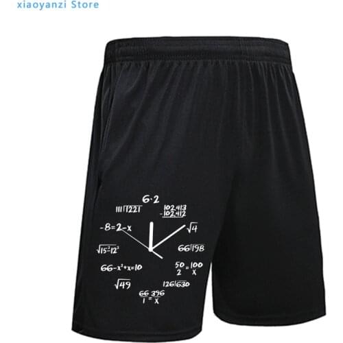 2021 math clock print funny men sweatpants casual male sports shorts cool summer running pants ou-28089-3