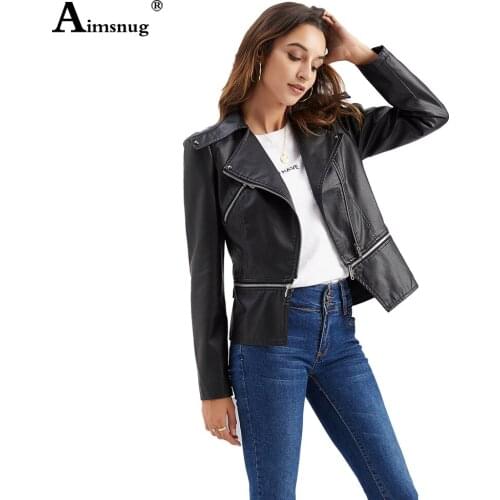 Plus Size 3xl Women Pu Leather Jacket 2021 Autumn Women Patchwork Zipper Coats Ladies Epaulet Top Outerwear Female Slim Jackets