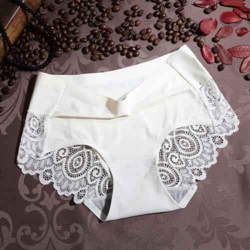 1Pc Women Menstrual Period Panties Hollow Out Lace Flower Briefs Solid Color Panties Seamless Underwear Physiological Pants
