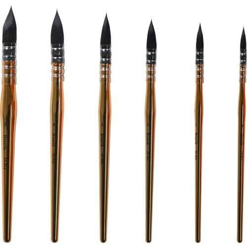 1PC 38RQ Watercolor Artist Art Pen Supplie Squirrel Hair Mixed Wooden Handle Paint Brushes