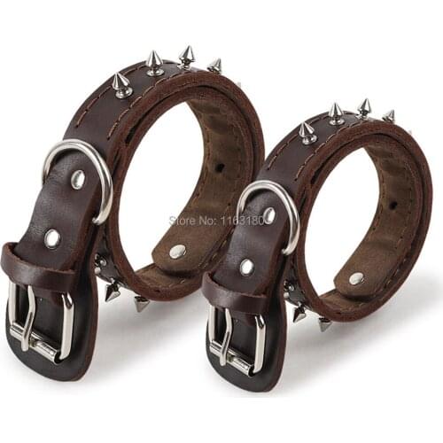 10pcs/lot Adjustable Leather Dog Collars Pet Collars Necklace Collar Dogs Cat Collars Pet Supplies