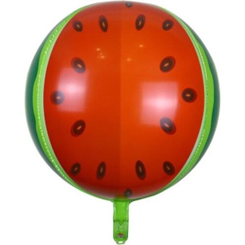 2 pcs 22 Inch 4D watermelon Round Ball Childrens Toy Balloons Party Decoration Creative Layout Aluminum Film Balloons