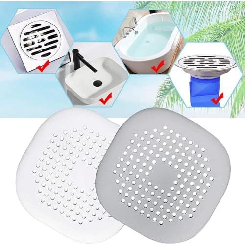 2Pcs Useful Hair Drain Cover with Suction Flexible Cup Floor Drain Easy to Install TPR Bathtub Sink Sewer Filter Cleaning Tools