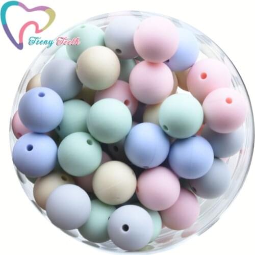 20 PCS Silicone Round 9-15 MM Beads Eco-friendly Sensory Teething Necklace Food Grade Mom Nursing DIY Jewelry Baby Teethers