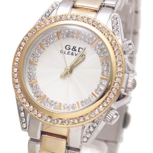 2017 Luxury G&D Women Watches Quartz Wristwatch Business Ladys Dress Watches Stainless Steel Bracelet Clasp Relojes Mujer Gifts