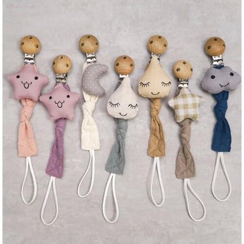 2020 Best Selling Wholesale Doll Cotton Cloth Pacifier Clip Chain High Quality Fabric Baby Teether Chain Organic Safe Infant Ch